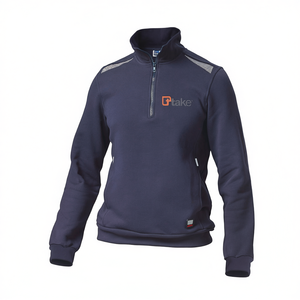 Sweat-shirt à col zippé Ttake Felpa Regular gris taille S Workwear - Product Image 2