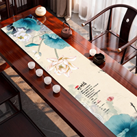 Nouveau chemin de table UV personnalisé de style chinois, imperméable, de luxe, haut de gamme, pour table à thé, long et rectangulaire