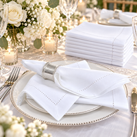 Serviettes de cocktail personnalisées brodées, en lin et coton, à découpe carrée, pour mariage, fête ou dîner