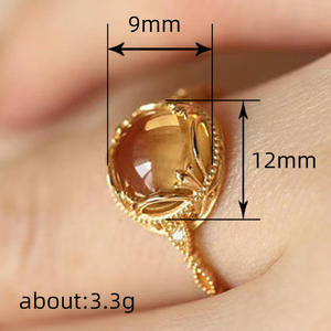 Anello da Cocktail da Donna T0148 con Quarzo Naturale, Montatura Rotonda, Gioiello di Moda per Fidanzamento - Product Image 4