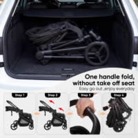 Poussette double pour bébés avec cadre en alliage d'aluminium, design pliable, légère et portable pour les enfants de 3 ans - Idéale pour les voyages