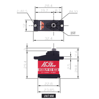 Servomoteur numérique programmable AGFRC à engrenages métalliques 15g 4.5KG 8.4V, mini-servo brossé pour voitures, avions et robots RC 1/14 1/18 1/24