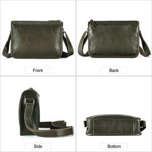 奢华男士真皮复古斜挎包定制带标志便携小夏季时尚斜挎包 - Product Image 3