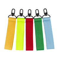 Sangle en tissu de coton avec porte-clés noir élégant bricolage porte-clés porte-clés personnalisé pour sacs à dos de patchs de fer