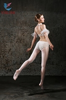 Robe de danse lyrique pour filles, robe de danse de compétition de luxe avec strass, robe de danse grisâtre personnalisable