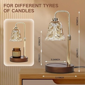 Modern Design Glass Flower Electric Wax Melter <strong>Candle</strong> <strong>Heater</strong> Warmer Lamp with Timer and Dimmer for Home Decor - Product Image 4