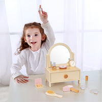 Miroir de jouets de jeu en bois pouvant être retourné coiffeuse pour enfants