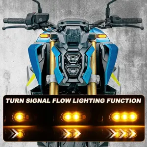 Luces Intermitentes LED <span class=keywords><strong>Mini</strong></span> para Motocicleta, Color Ámbar, Flujo Dinámico, para <span class=keywords><strong>Kawasaki</strong></span>, Yamaha, Cafe Racer - Product Image 3