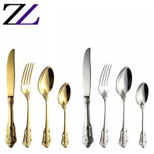 Mariage en acier inoxydable de luxe titane couleur or Forchetta Gabel Sendok Alat Makan Royal ensemble de couverts haut de gamme - Product Image 3