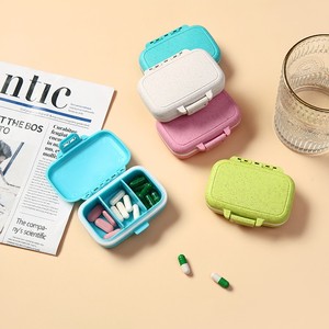 Custom Logo Wholesale Travel Daily <b>Pill</b> Storage Case 3 Compartments Wheat Straw <b>Pill</b> <b>Boxes</b> Organizers - Product Image 2