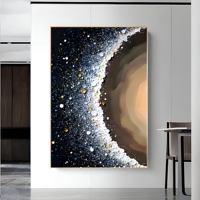 Peinture à l'huile originale, style abstrait Cercle Céleste, technique cuillère à palette, vente en gros, grande taille, directement de l'usine, art écologique