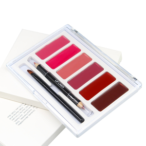 Palette de rouge à lèvres mat vegan à haute pigmentation longue durée 6 couleurs avec pinceau à formule à base d'huile - Product Image 2