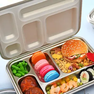 2022 Aohea Plastic Lanch Box 2 3 Compartiment 2 5 Compart Roestvrijstalen Metalen Tiffin Voedselcontainer Verpakking Lunch Bento Box W