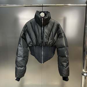 Giacche a bolle invernali più popolari giacca piumino personalizzata da donna con vita trapuntata fantasia - Product Image 2