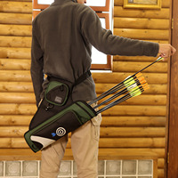 Sacoche de hanche en bambou pour flèches, avec 3 tubes porte-flèches, vert vintage, compatible avec les arcs compound et recurve pour la pratique