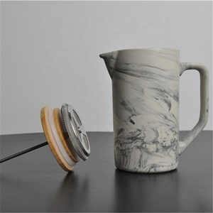 DHPO Super Septembre Grande Remise Stocké Céramique Marbre Presse Française Cafetière avec Ensemble de Mugs et Boîte Cadeau - Product Image 4