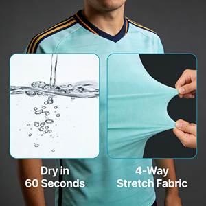 เสื้อฟุต<span class=keywords><strong>บอล</strong></span>ทีมโปรดของแฟนๆ แบบแห้งเร็ว ใส่ได้ทั้งชายและหญิง ขายดี - Product Image 3