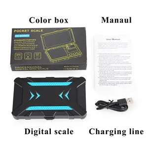 Vendita calda USB ricaricabile 0.01g Digital Electronic Weight Tool Box bilancia per gioielli 0.01 Pocket Balance