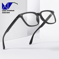 Monture de prescription carrée transparente OEM personnalisée taille 52-20-140 avec verres TAC anti-lumière bleue pour adultes unisexe UWIE
