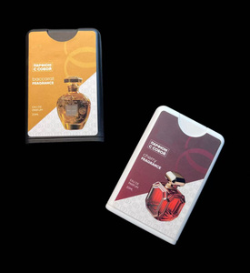 20ml thẻ tín dụng phun chai bơm lại rỗng nhựa PP tùy chỉnh nhãn nước rửa tay Tóc Giả Túi mẫu Sticker - Product Image 5