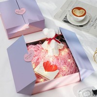 Boîtes de parfum personnalisées de luxe avec emballage magnétique pour ensemble cosmétique, boîte cadeau pour soins de la peau, boîte à double porte pour la Saint-Valentin