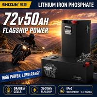 Baterai Lithium Ion LiFePO4 72V 50Ah Tahan Lama IP65 Tahan Air 3000 Siklus untuk Sepeda Listrik, Becak, Sel Silinder, BMS Tinggi
