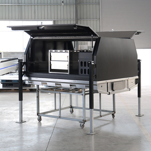 Auvent de camionnette en aluminium avec plaque plate noire et pieds réglables pour pick-up 4x4 / voiture / camion - Product Image 1