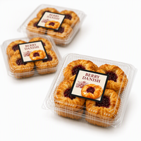 Étiquettes pour pâtisseries danoises aux baies - Rouleaux d'autocollants en vinyle carrés personnalisés pour l'emballage de boulangerie