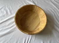 Vente en gros de bols en bois de caoutchouc de taille personnalisée, certifiés FSC, ensemble de bols à salade pour soupe de riz aux fruits faits à la main