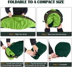 Hamac en nylon parachute léger et portable avec moustiquaire, capacité 200 kg, durable, toutes saisons, pour extérieur, balançoire, sommeil, voyage - Product Image 6