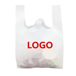 Échantillon gratuit de sacs à provisions T-shirt coloré plastique PE Logo personnalisé thermoscellage TY taille personnalisée à usage intensif acceptée