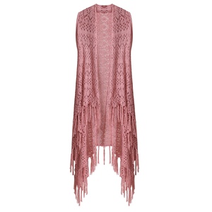 Amzn AE fb eb tiktok <span class=keywords><strong>Shein</strong></span> Gros Mode Casual À Franges Style Bohème Longue Ajouré Creux Tricot <span class=keywords><strong>Cardigan</strong></span> pour les femmes - Product Image 3