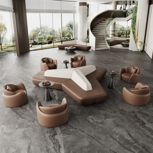 โซฟาหนังทันสมัยสำหรับพื้นที่นั่งเล่นในสำนักงานและพื้นที่เชิงพาณิชย์ ดีไซน์ทนทาน รุ่น SF795 - Product Image 4