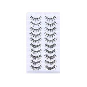 Faux <span class=keywords><strong>cils</strong></span> rigides de style asiatique, 10 paires, volume naturel pour débutants, personnalisables OEM ODM - Product Image 3