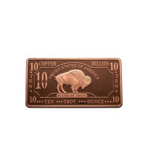 Lingote de cobre de 10 onzas Troy, moneda tipo placa Buffalo, barra de cobre, procesamiento personalizado, lingote de cobre - Product Image 1