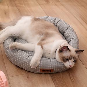 Cama para Perros y Gatos Anjuny, Cueva de Tela Oxford Suave, Ecológica, Antideslizante, Colchón Lavable, Cuadrada, <span class=keywords><strong>Premium</strong></span>, para Mascotas Pequeñas, Medianas y Grandes - Product Image 4