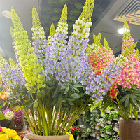 Delphinium Sutra Batang Tunggal, Batang Panjang, Bunga Besar, Lupin Buatan, Cetakan Sutra, untuk Lanskap dan Pengembangan Baru