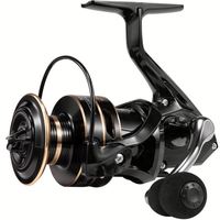 Moulinet de pêche universel à bobine rotative, force de freinage élevée de 8 kg, cadre en acier inoxydable, eau salée, eau douce, lac, ruisseau, rivière, roche, bateau, surf