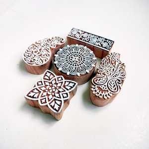 Hand Carved <b>Wooden</b> Printing <b>Block</b> Stamp for Indian Fabric Printing and Clay Craft - Product Image 4