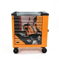 Armoire à outils roulante robuste à 7 tiroirs, impression graphique personnalisée, verrouillable, chariot de rangement mobile pour garage