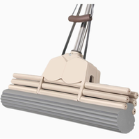 Serpillère à rouleau essoreuse en éponge PVA, auto-essoreuse, en acier inoxydable, grande capacité, durable, absorbante, pour nettoyage des sols humides, mains libres