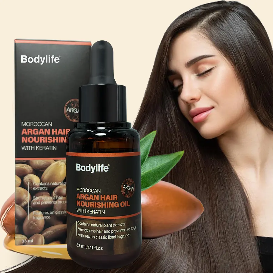 100% Pure Organic Morocco Argan Hair Serum Oil for Soft Curly Oily Hair Moisturizing & Smoothing Loss Prevention Dry Hair Repair
