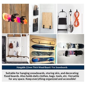 Herramientas de ferretería: Ganchos de pared para tablas de esquí, soportes de pared colgantes, soportes para tablas de madera, ganchos para guardar tablas de esquí, herramientas de ferretería. - Product Image 2