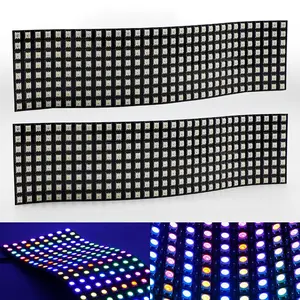 12V WS2815 8x8 16x16 8x32 layar Panel matriks tampilan Digital fleksibel piksel dapat disesuaikan modul led sinyal ganda