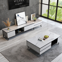 Table basse classique en bois et métal avec rangement, design moderne pour salon