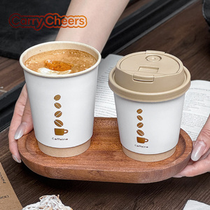 Bicchieri di Carta Personalizzati con Logo, 10oz, Doppia Parete, Stampa in Lamina Dorata Opaca, con Coperchio per Caffè, Tè e Bevande Calde da <span class=keywords><strong>Asporto</strong></span> - Product Image 1
