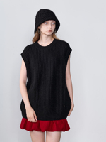 Gilet sans manches 100 % cachemire pur pour femme, col rond oversize, tricot long, tricoté à la machine, élégant et chaud pour l'hiver
