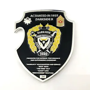 Presented For Superior Performance And Outstanding Leadership Third Battalion Fourth Marines Enamel Opener Challenge Coin