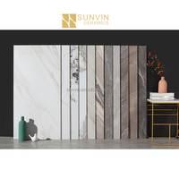 Design moderne Extra Large 60*120 Carreaux de céramique en porcelaine émaillée en gris foncé, sol entier en granit marbre pour mur de maison