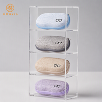 Boîte à lunettes de soleil semi-rigide en EVA, étui rectangulaire en tissu de lin avec fermeture éclair, étui portable unisexe pour lunettes